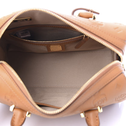 MCM Calfskin Ottomar Monogram Essential Boston Bag Cognac 5 of 9