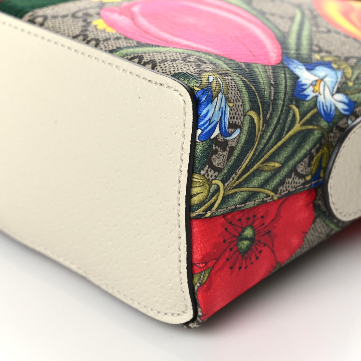 Gucci GG Supreme Monogram Flora Web GG Small Ophidia Dome Shoulder Bag White 10 of 10