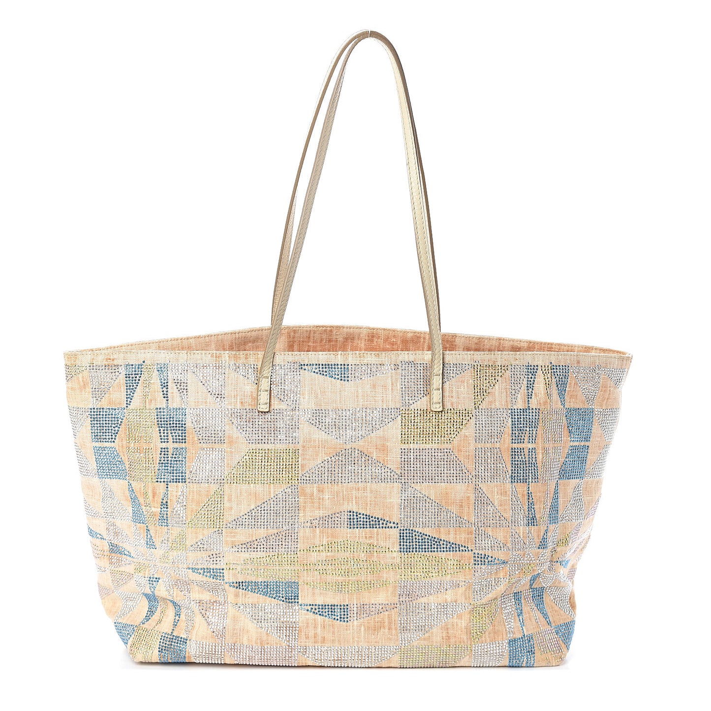 Canvas Studded Roll Tote Multicolor