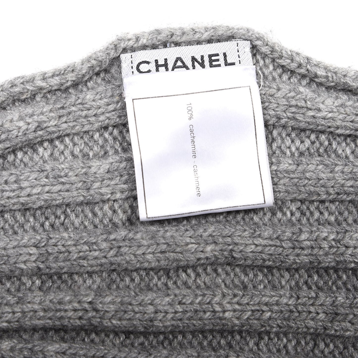 Cashmere Camellia Fringe Scarf Grey