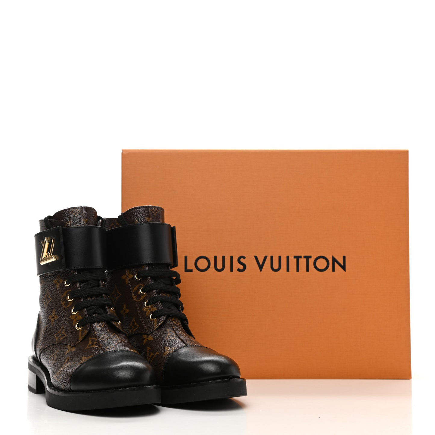 Calfskin Monogram Wonderland Flat Ranger Boots 39 Black