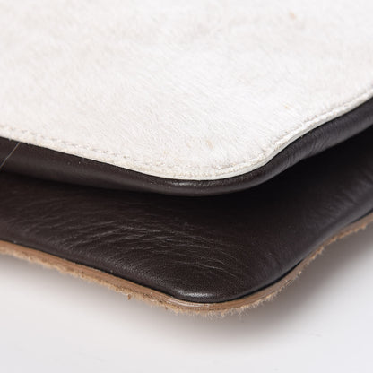 Givenchy Calf Hair Shark Lock Tote White Brown 9 of 10