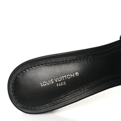 Louis Vuitton Lambskin Embossed Monogram Revival High Heel Mules 38 Black 8 of 10