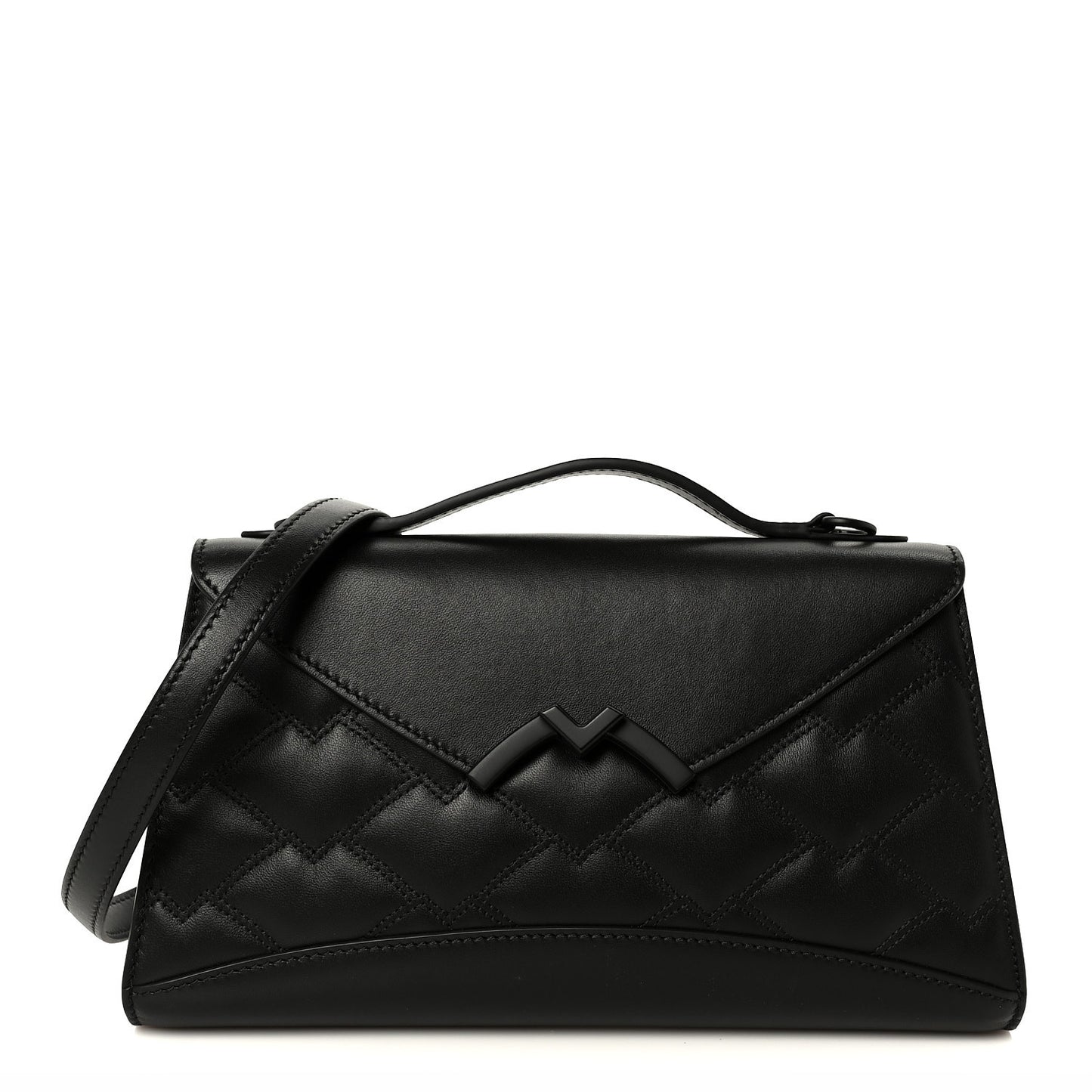 Lambskin Quilted Gabrielle Clutch Black