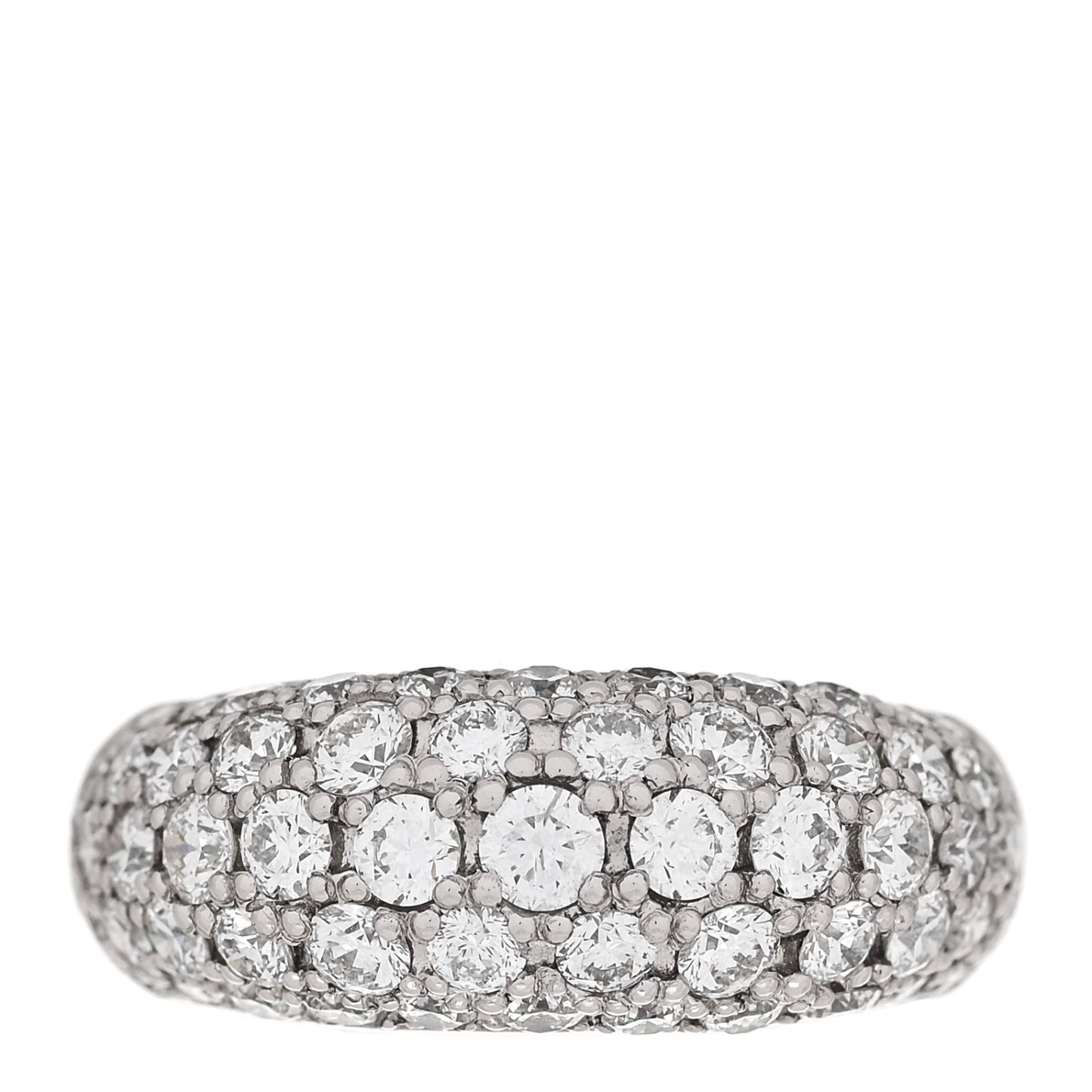 Platinum Diamond 2.01ctw Five Row Half Eternity Dome Band Ring  51 5.75