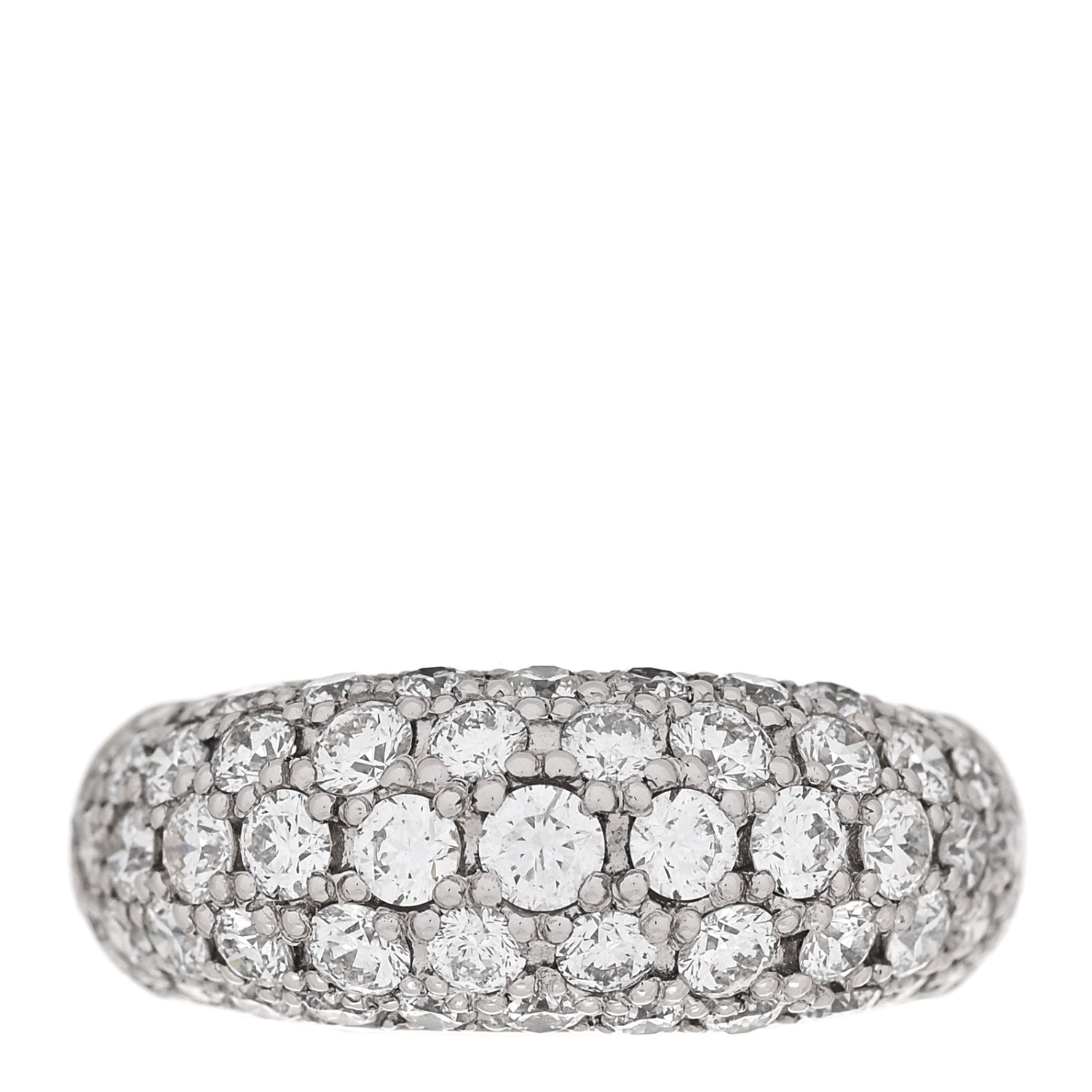 Parker & West by FASHIONPHILE Platinum Diamond 2.01ctw Five Row Half Eternity Dome Band Ring  51 5.75 1 of 10