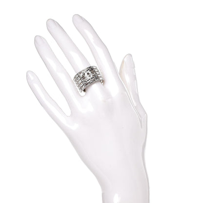 Chanel Crystal Baguette CC Ring 7 Silver 2 of 5