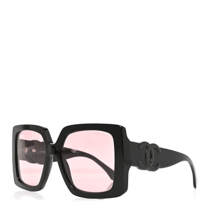 Chanel Acetate Polarized Square Sunglasses 71772 Black 1 of 7