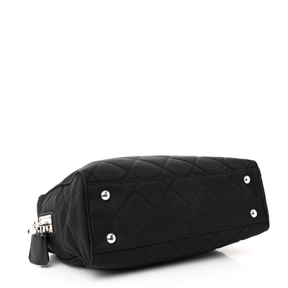 Prada Nylon Tessuto Impuntu Quilted Shoulder Bag Black 4 of 11