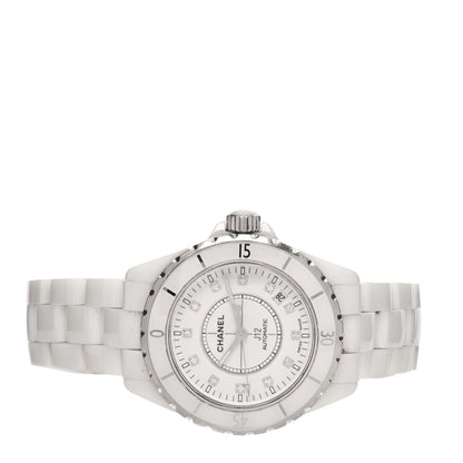Chanel Stainless Steel Ceramic Diamond 38mm J12 Automatic Watch White 2 of 4