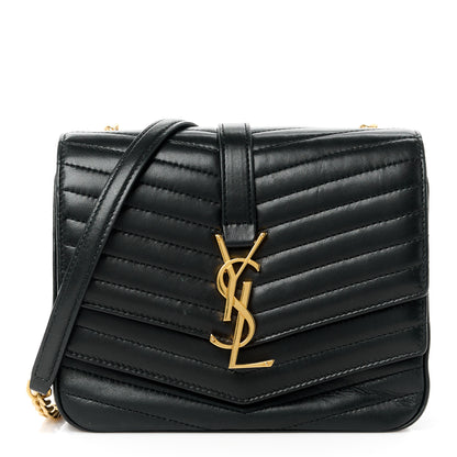 Saint Laurent Lambskin Matelasse Chevron Monogram Small Sulpice Bag Black 1 of 14