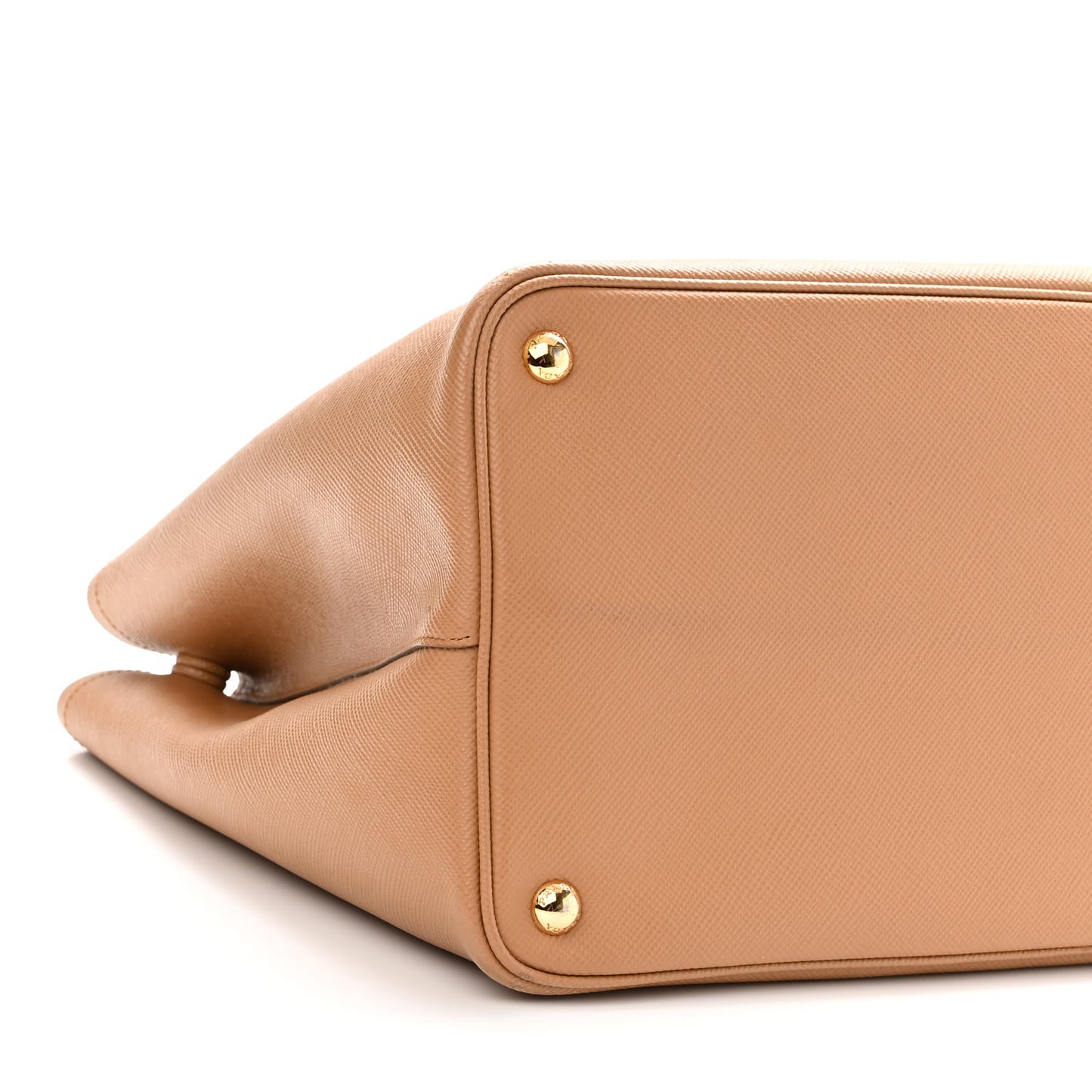 Saffiano Cuir Large Double Bag Caramel Fuoco