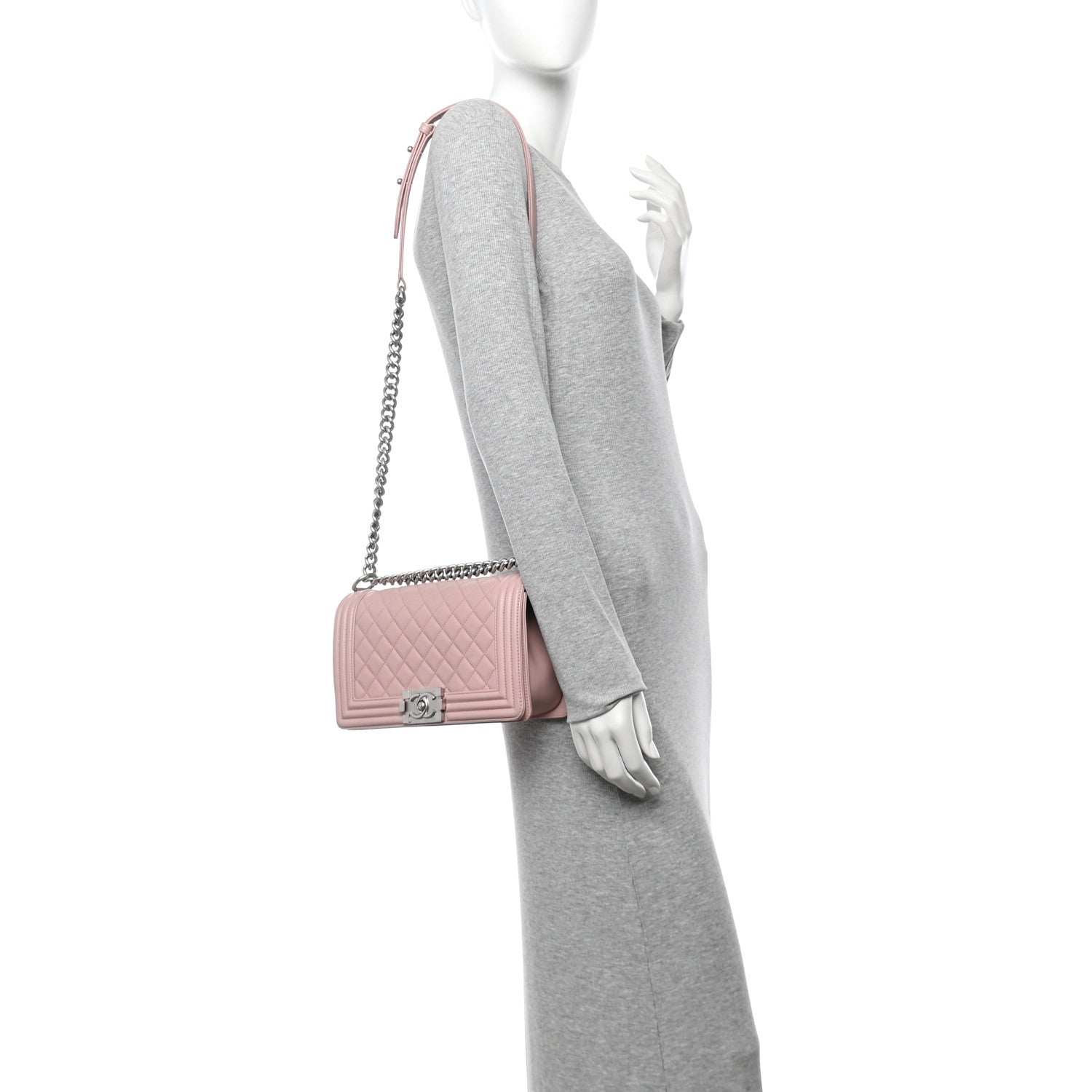Chanel Calfskin Quilted Medium Boy Flap Light Pink 2 of 11