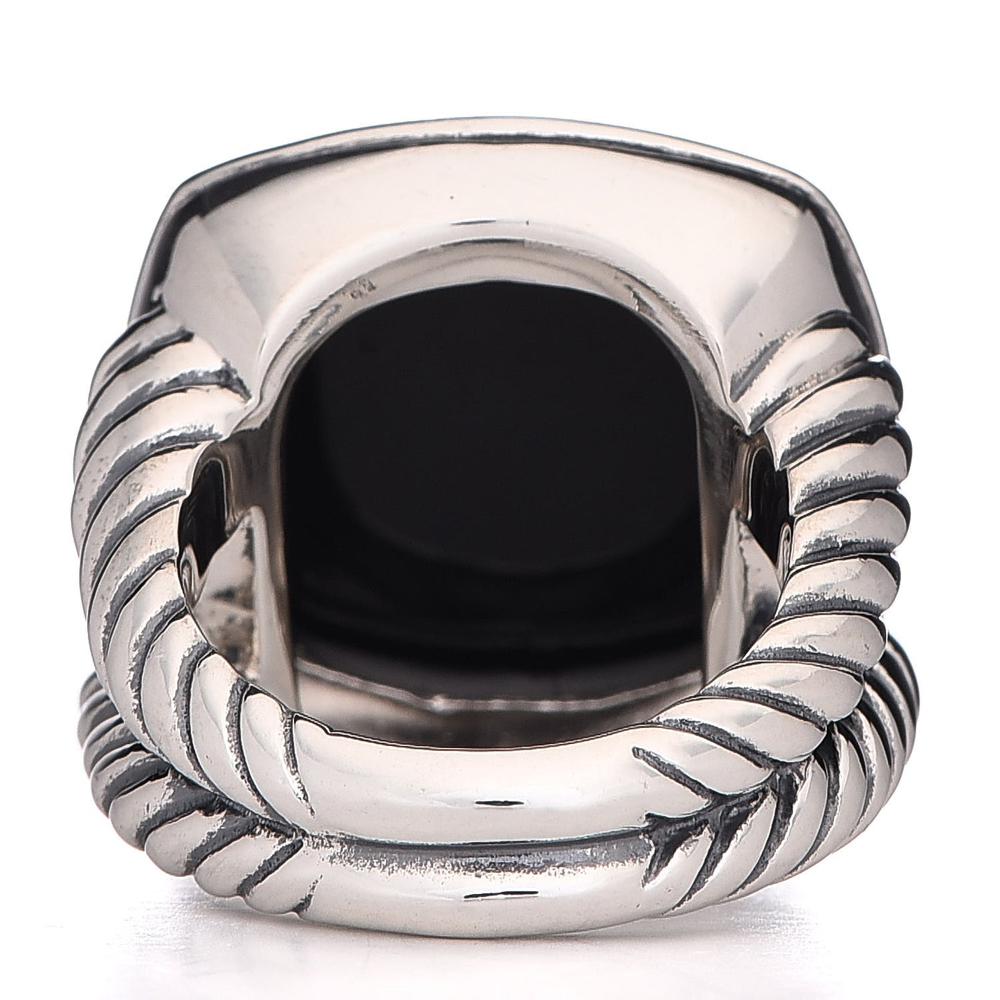 Sterling Silver Black Onyx 16mm Albion Ring 52 6