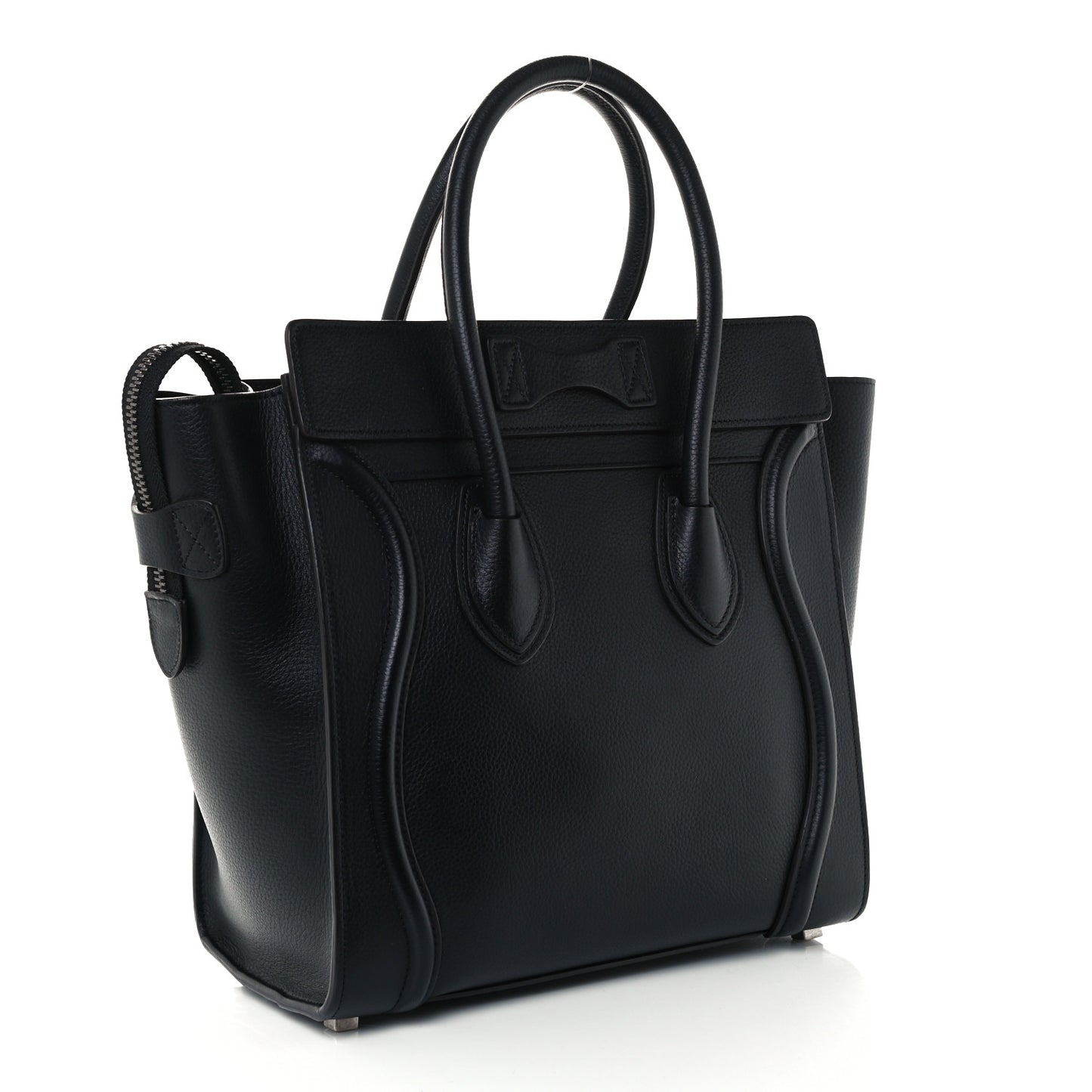 Drummed Calfskin Micro Luggage Black