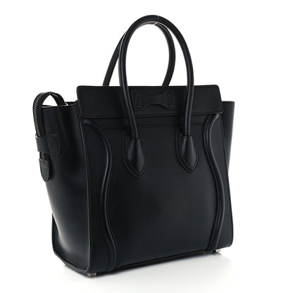 Celine Drummed Calfskin Micro Luggage Black 3 of 10
