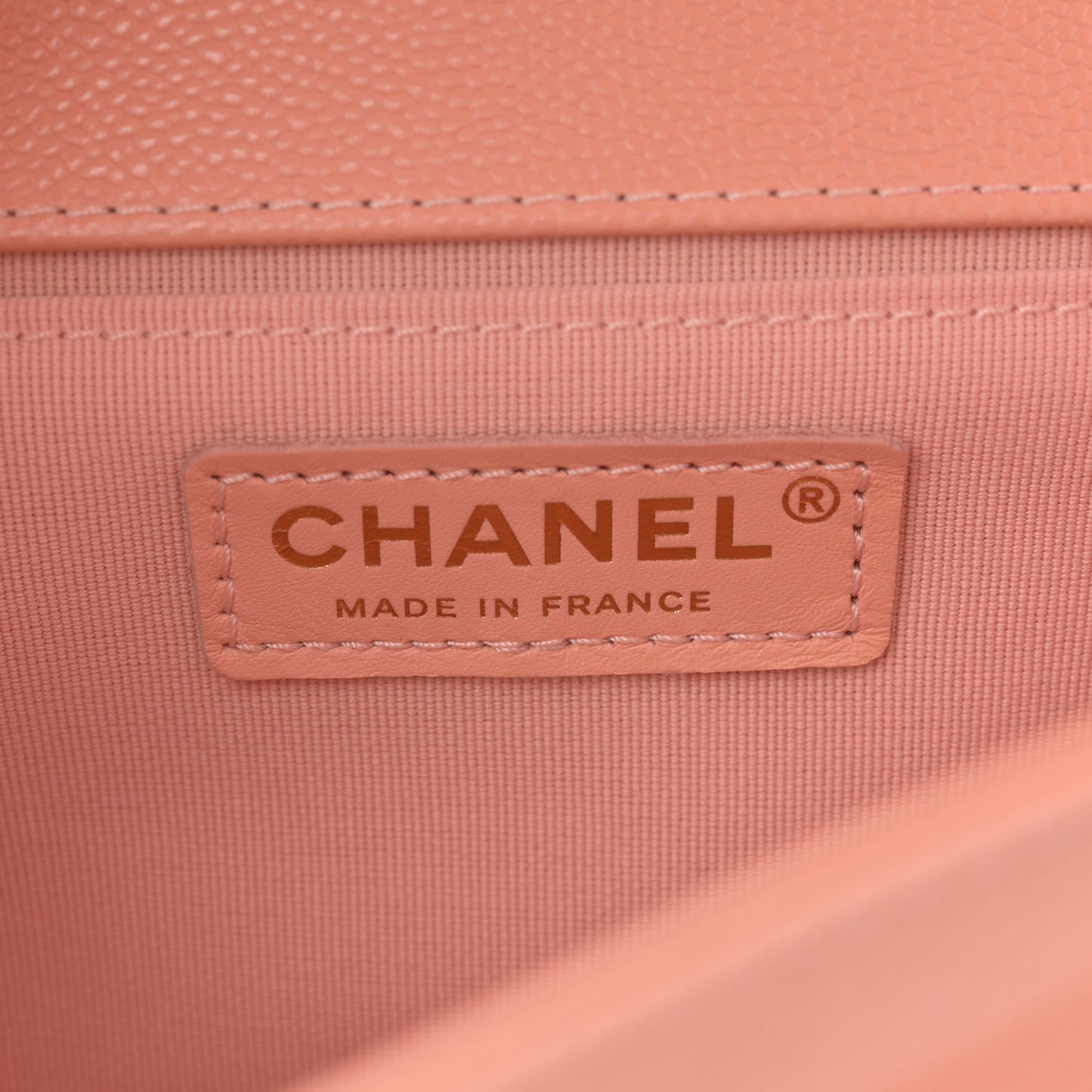 Caviar Chevron Quilted Medium Boy Flap Light Pink