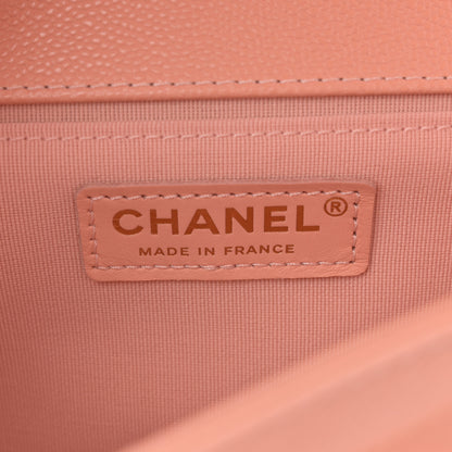 Chanel Caviar Chevron Quilted Medium Boy Flap Light Pink 6 of 11