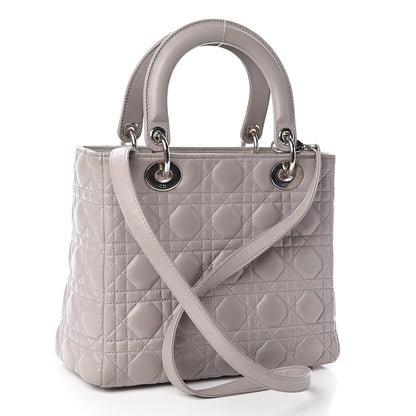 Christian Dior Lambskin Cannage Medium Lady Dior Grey 3 of 10