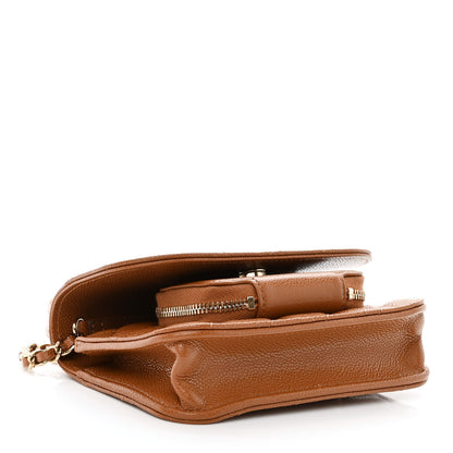 Chanel Caviar Quilted Business Affinity Clutch With Chain Flap Camel 4 of 12
