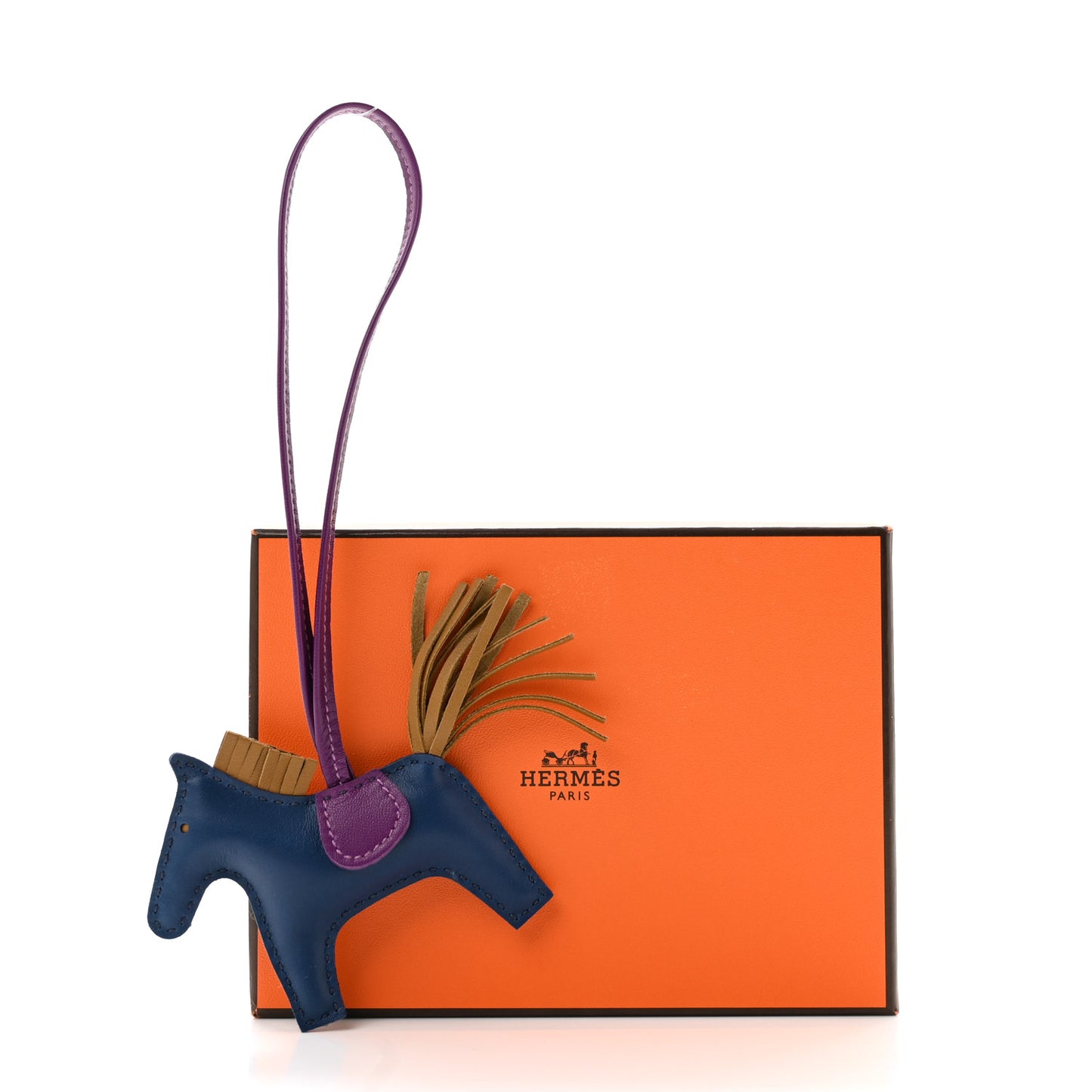 Milo Lambskin Grigri Rodeo Horse Bag Charm PM Bleu de Malte Kraft Violet