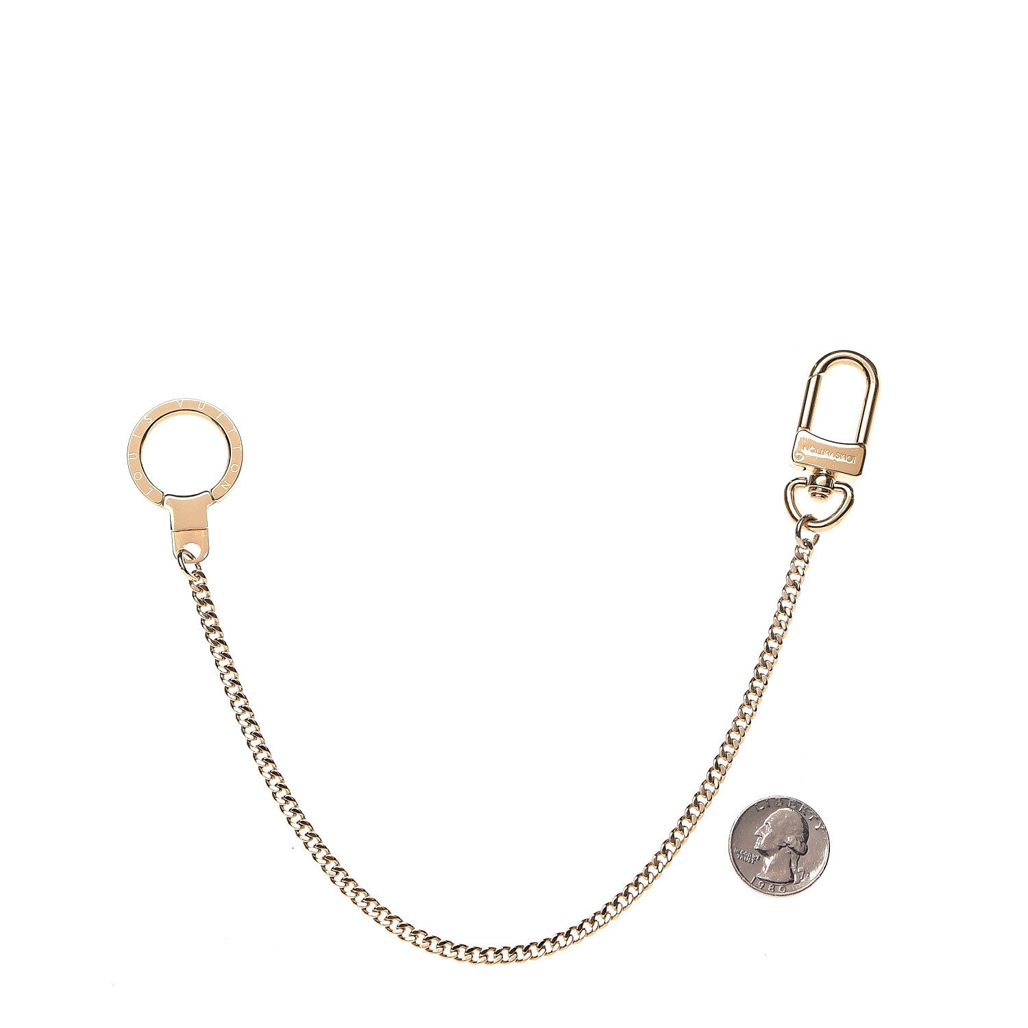 Louis Vuitton Metal Pochette Extender Key Ring Chain Gold 2 of 4