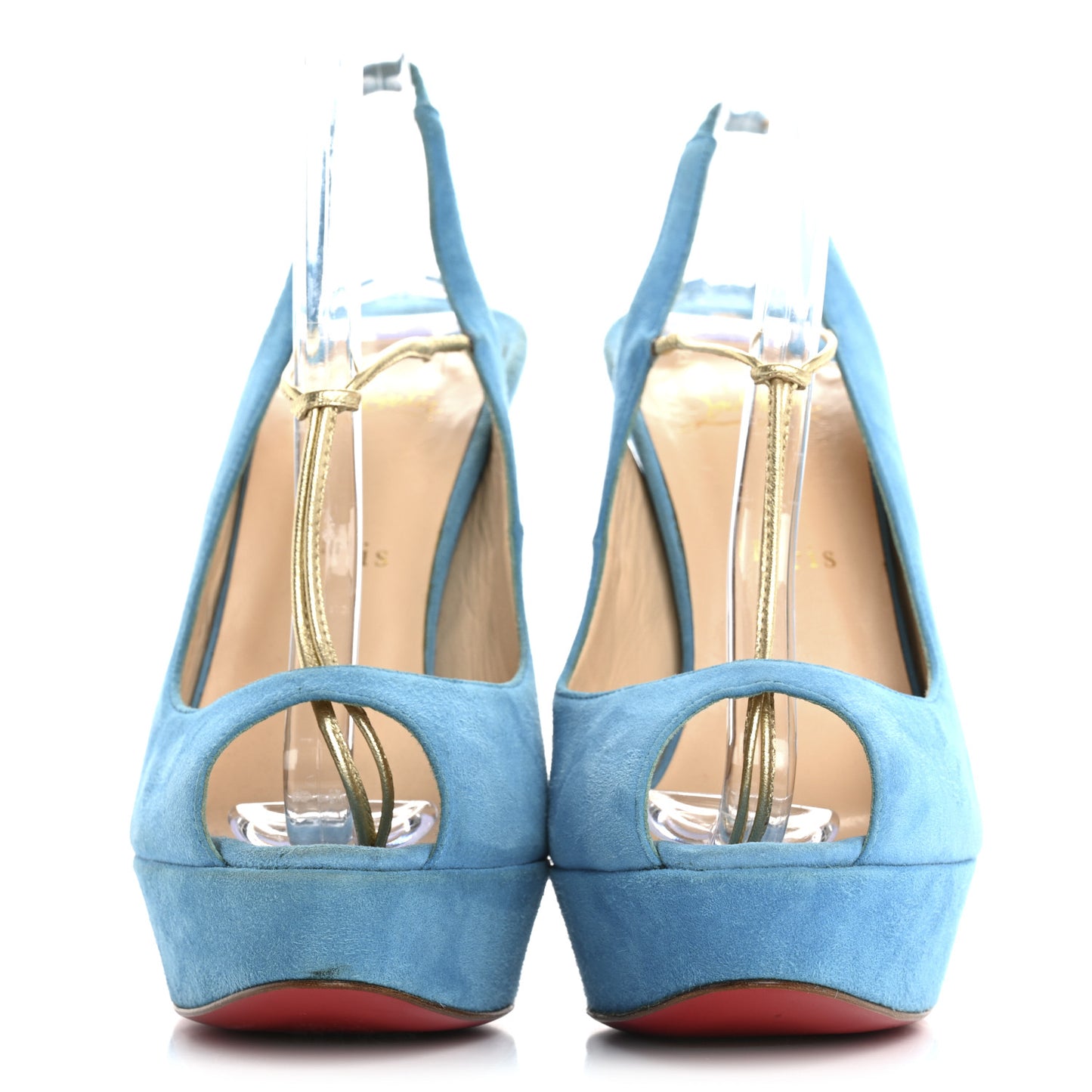 Veau Velours Spritney 100 Peep Toe Pump 41 Blue