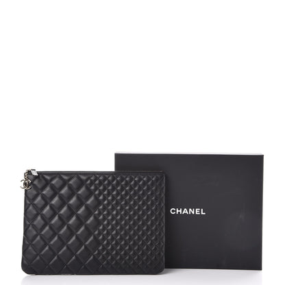 Chanel Lambskin Bi Quilted Medium Cosmetic Case Black 8 of 8
