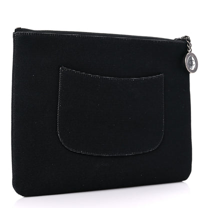 Chanel Canvas La Pausa Large Cosmetic Case Black 3 of 10