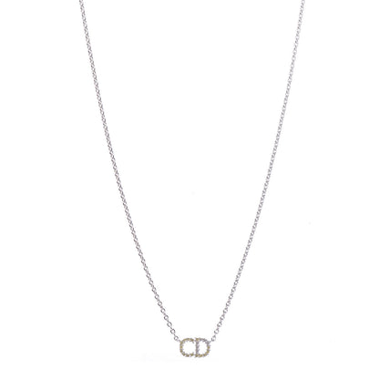 Christian Dior Metal Crystal Clair D Lune Necklace Silver 2 of 6
