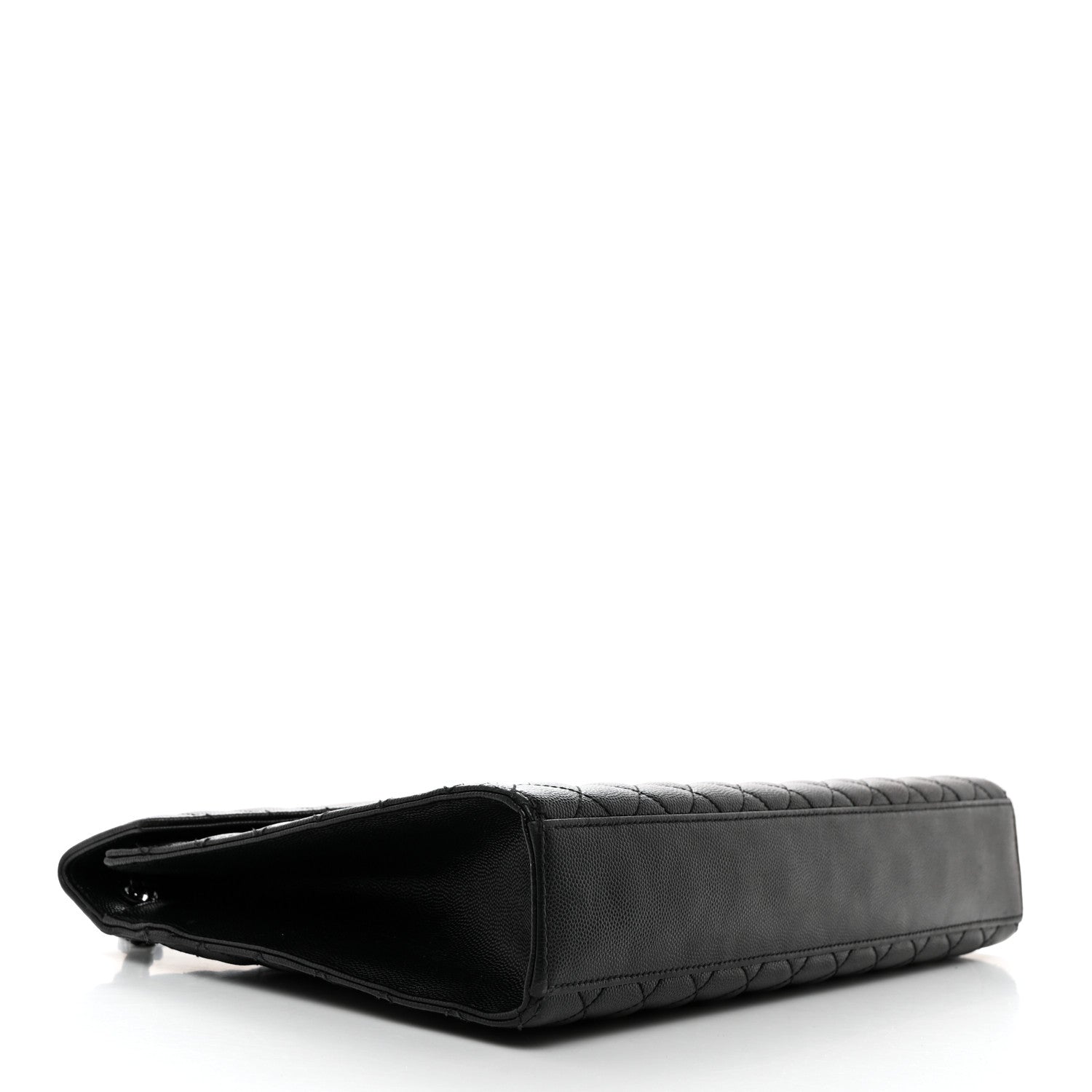 Saint Laurent Grain De Poudre Textured Mixed Matelasse Large Triquilt Monogram Monochrome Satchel Black 4 of 12
