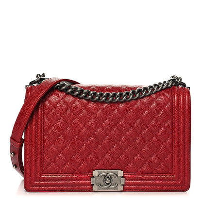 Chanel Caviar Quilted New Medium Boy Flap Dark Red 1 of 11
