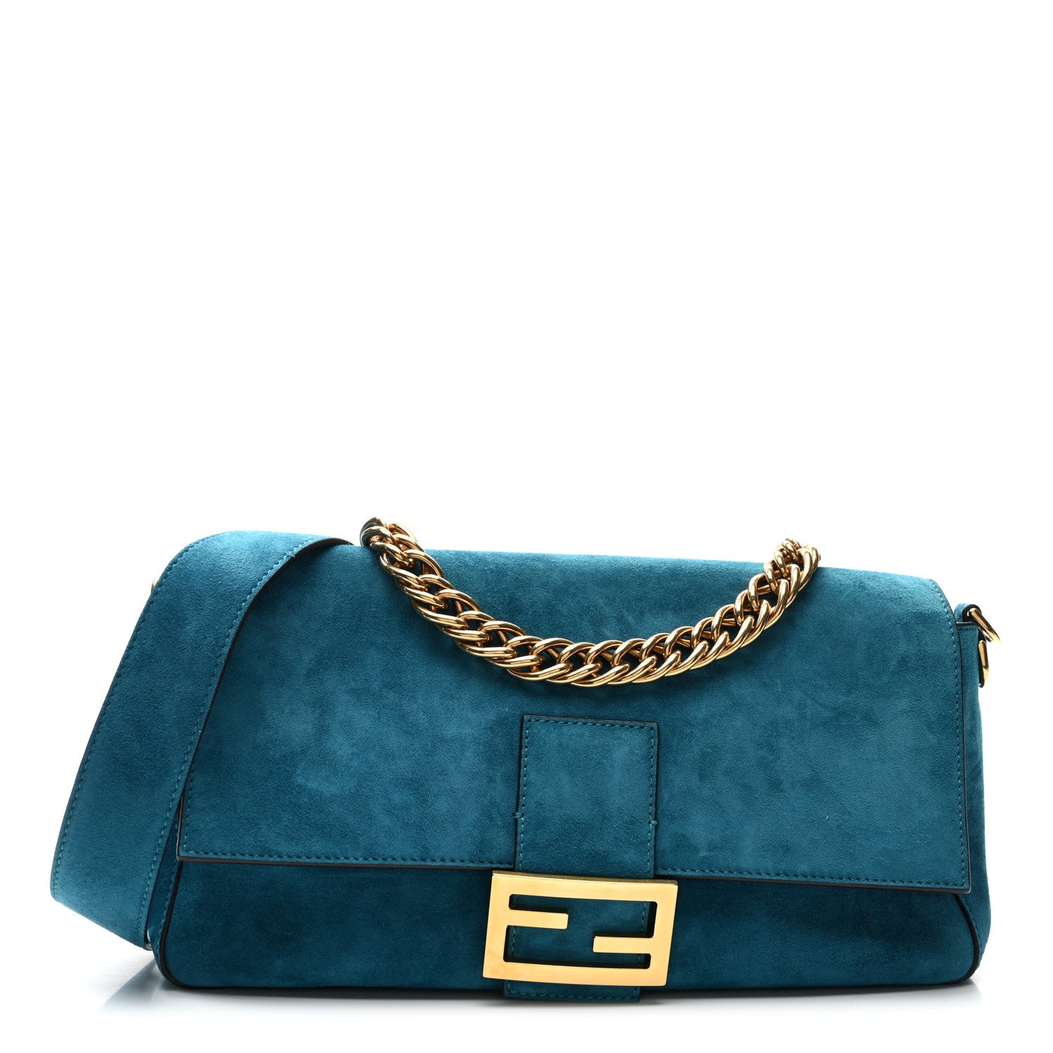 Fendi Chamois Large Baguette Ottanio 1 of 10