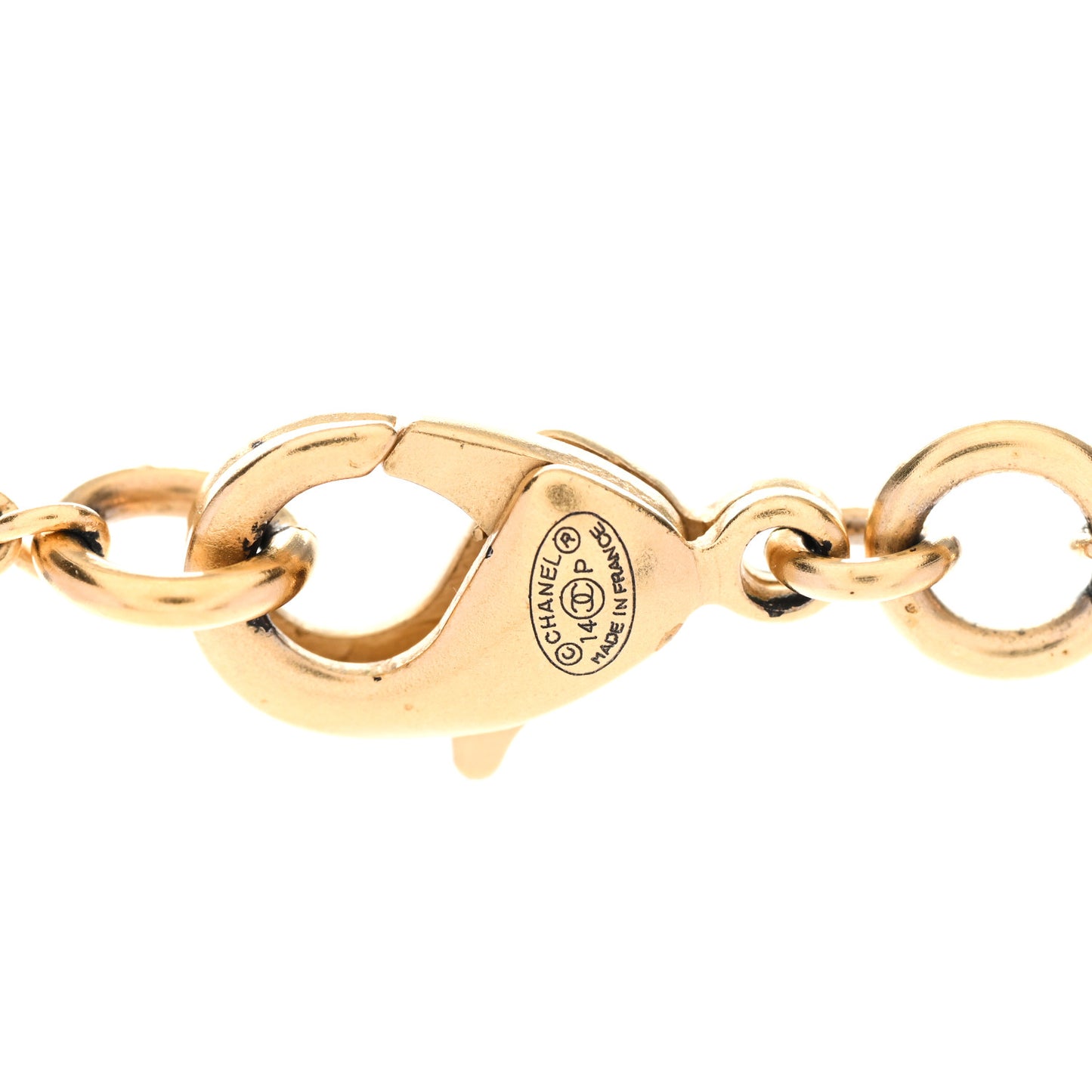 Metal CC Necklace Matte Gold