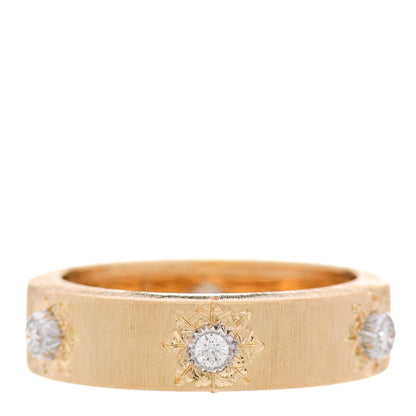 Buccellati 18K Yellow White Gold Diamond 5.5mm Macri Band Ring 53 6.25 1 of 4