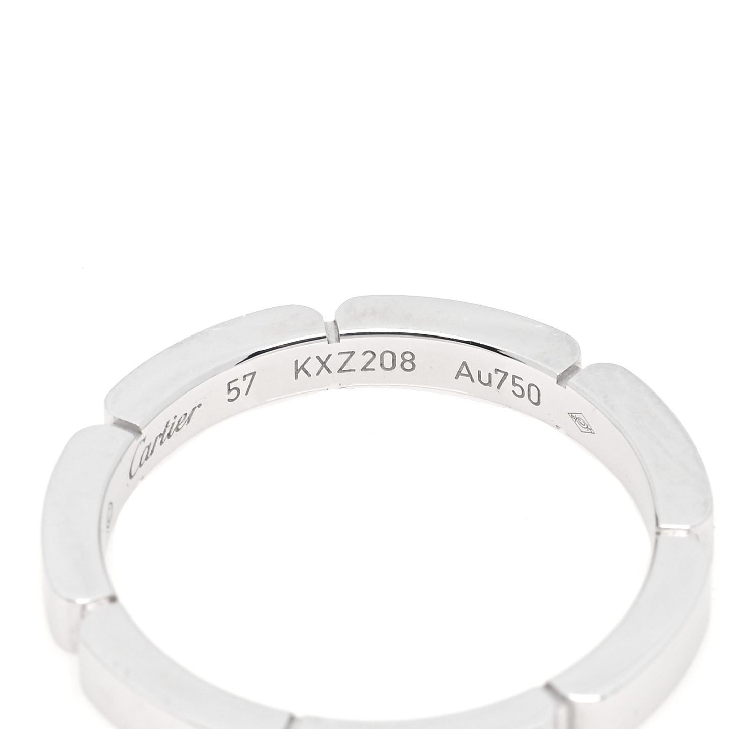 18K White Gold 2.5mm Maillon Panthere Wedding Band Ring 57 8