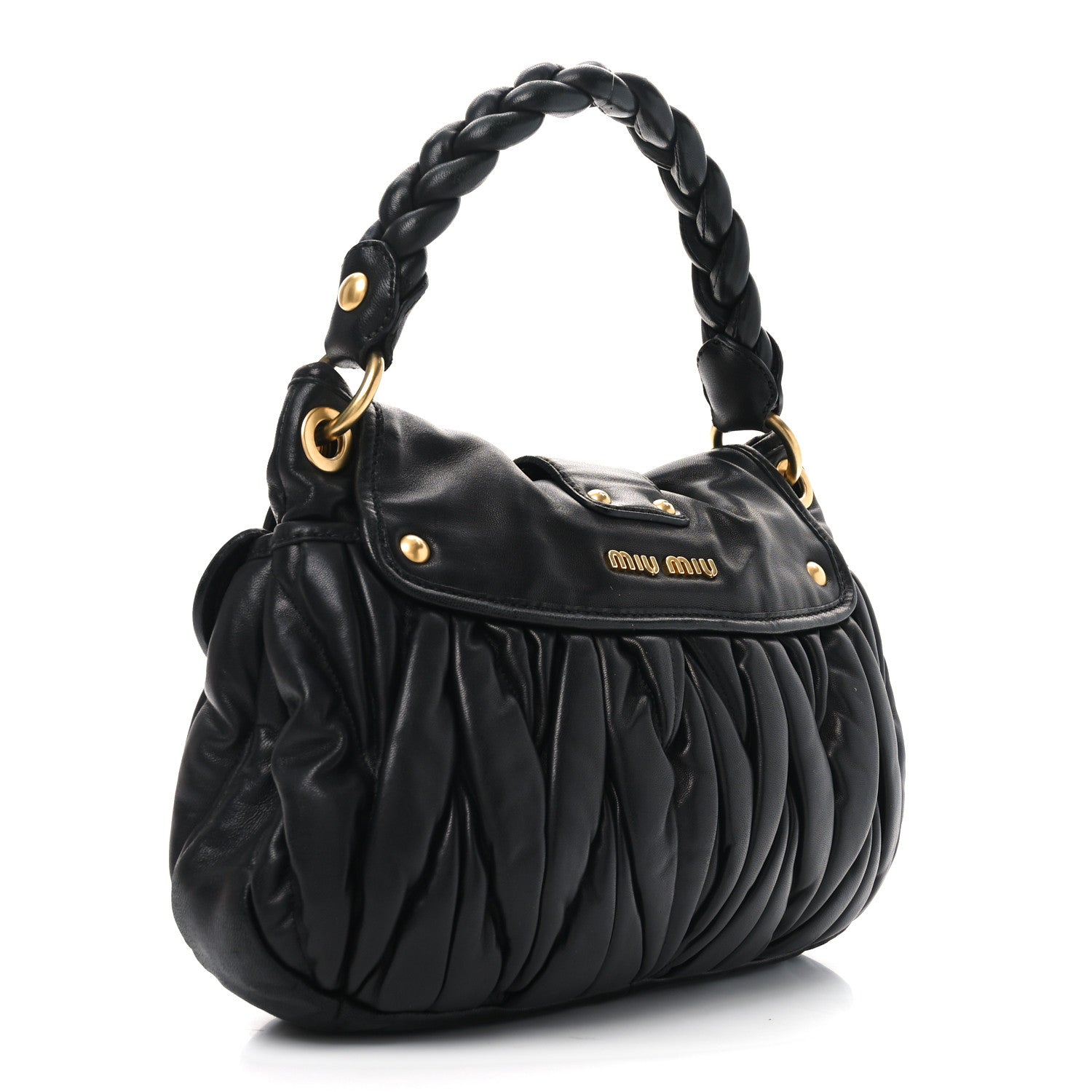 Miu Miu Nappa Matelasse Coffer Hobo Black 3 of 9