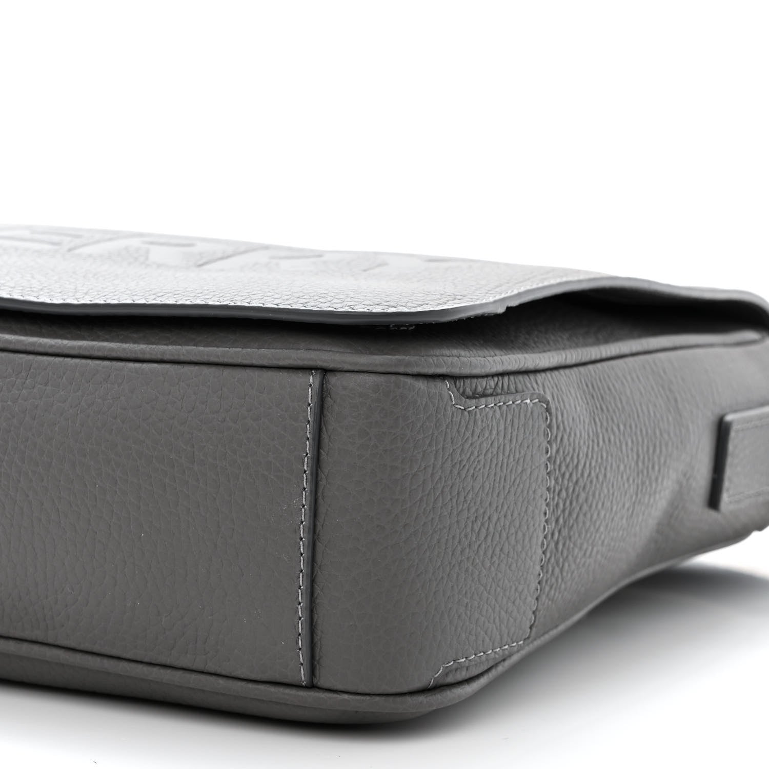 Burberry Grainy Calfskin Embossed Bruno Messenger Charcoal Grey 11 of 11