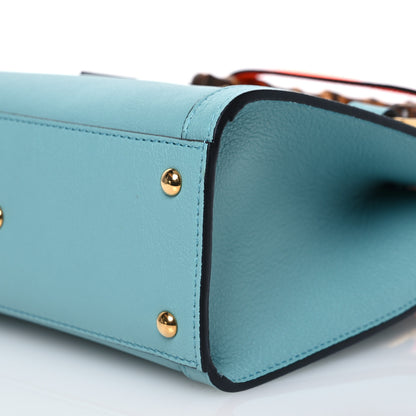 Gucci Wonka Grain Calfskin Mini Diana Tote Bag Dusty Azure Orange Fluo 10 of 14