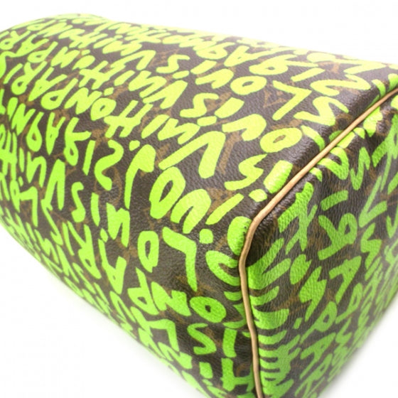 Louis Vuitton Monogram Graffiti Speedy 30 Green 5 of 9