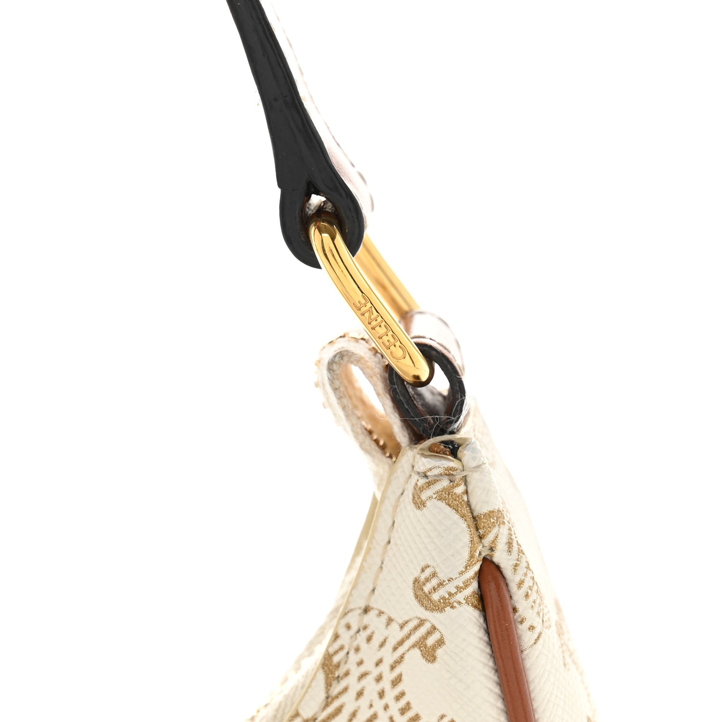 Canvas Calfskin Ava Triomphe Shoulder Bag Grege