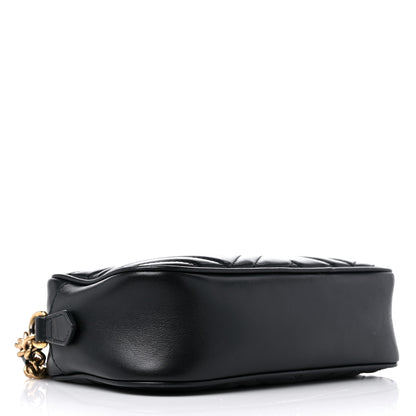 Gucci Calfskin Matelasse Small GG Marmont Chain Shoulder Bag Black 4 of 14
