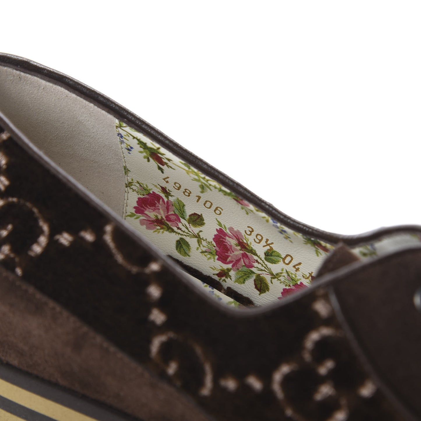 Velvet GG Monogram Thompson Derby Loafers 39.5 Vintage Cocoa Brown