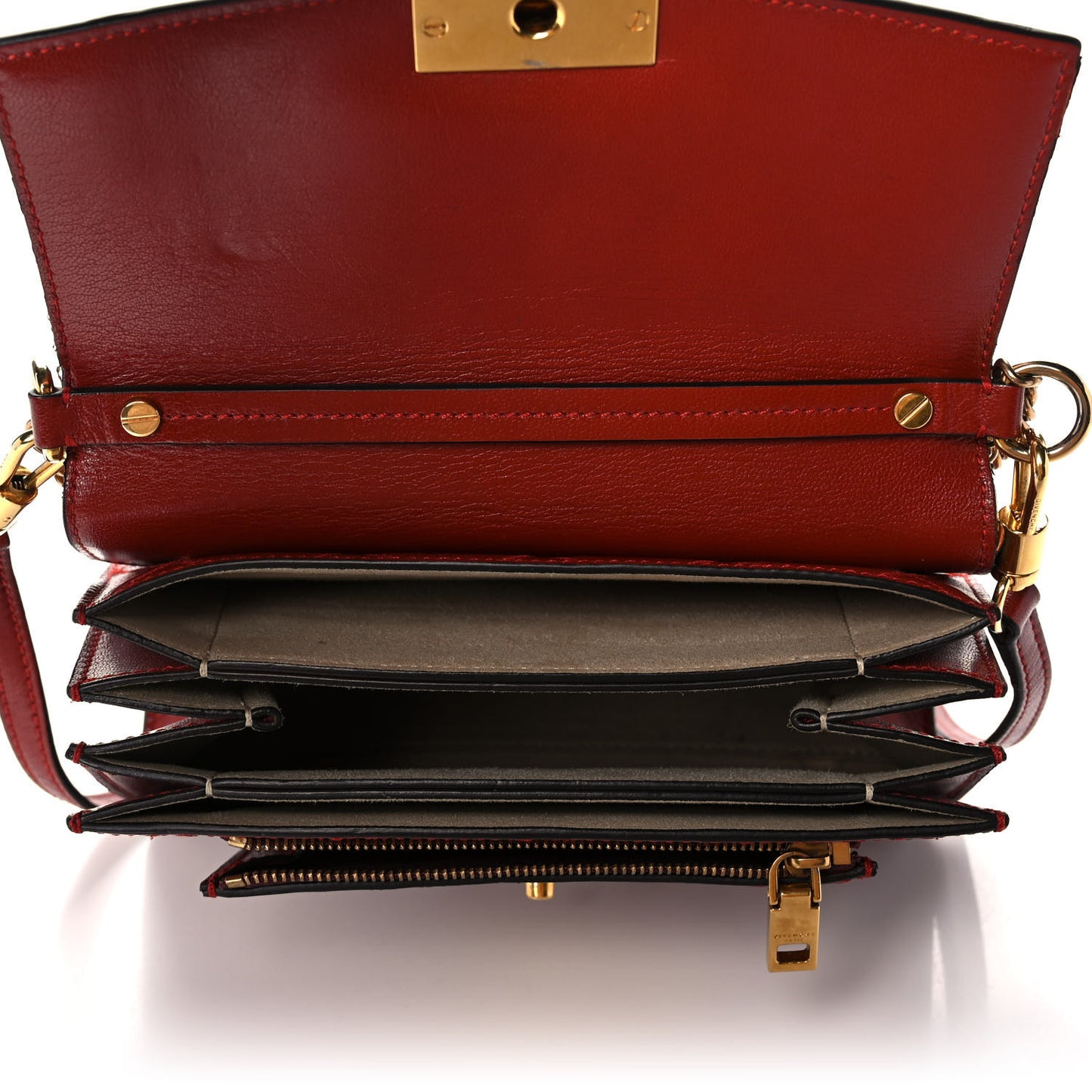 Goatskin Quilted Small GV3 Shoulder Bag Vermilion