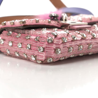 Fendi Crystal Beaded Monster Baguette Belt Bag 95 38 Pink 10 of 12