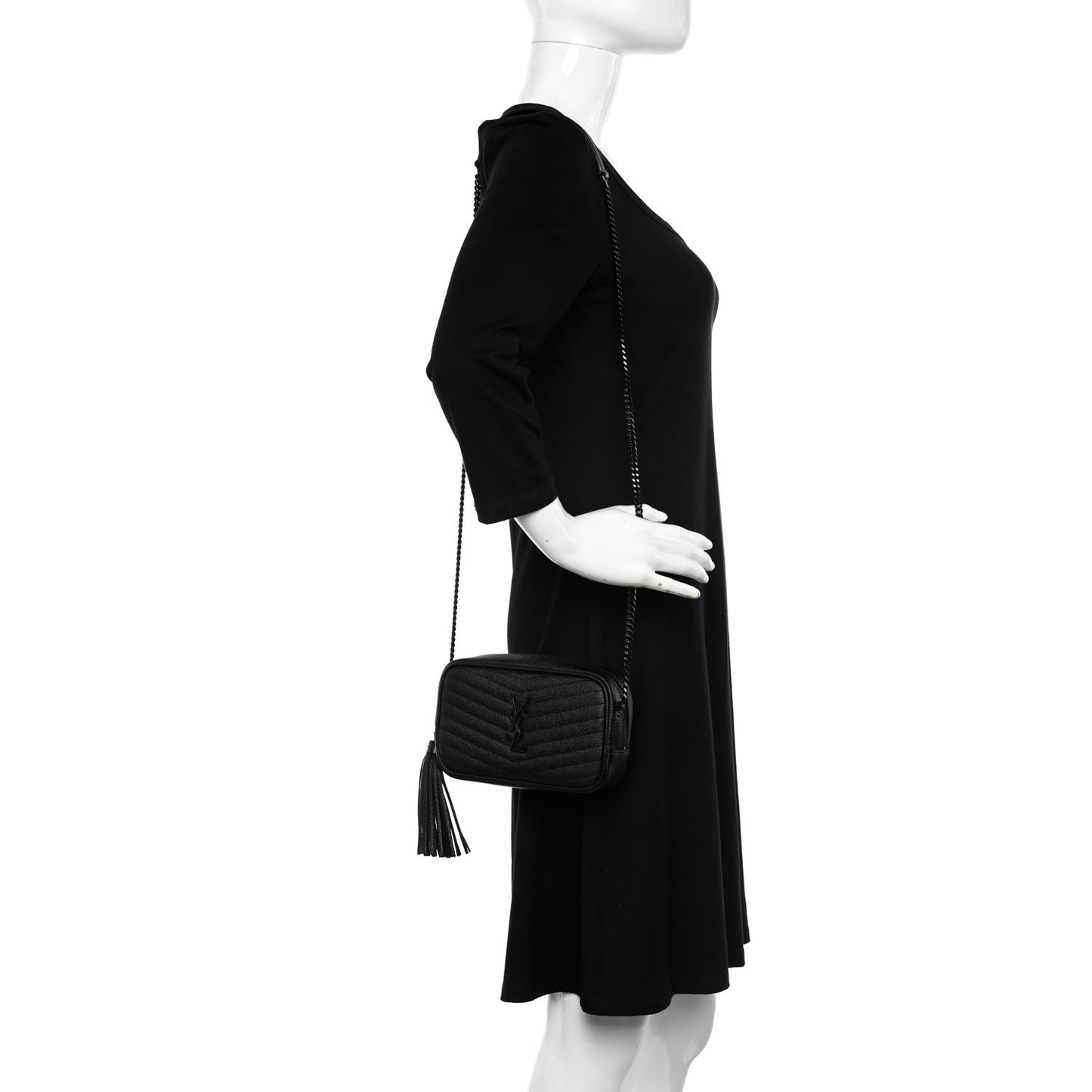 Grain De Poudre Matelasse Monochrome Monogram Mini Lou Camera Bag Black