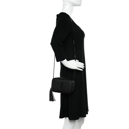 Saint Laurent Grain De Poudre Matelasse Monochrome Monogram Mini Lou Camera Bag Black 2 of 11