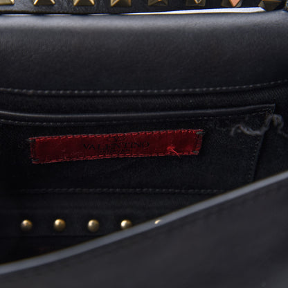 Valentino Garavani Vitello Mini Rockstud Flap Saddle Crossbody Bag Black 8 of 11