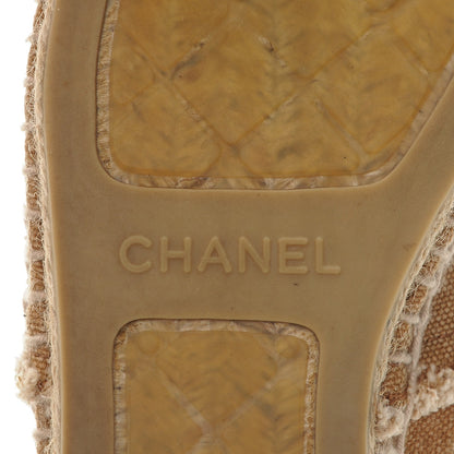 Chanel Canvas CC Espadrilles 37 Beige Black 6 of 8
