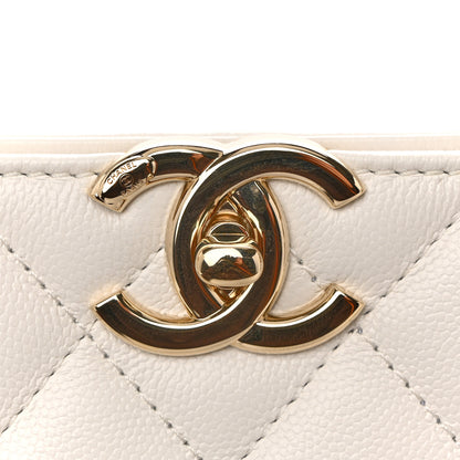Chanel Caviar Quilted Small Shopping Tote White 11 of 13